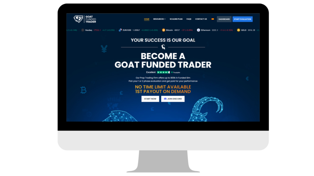 Goat-Funded-Trader-Homepage