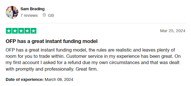 OFP-Funding-Trustpilot-Comment-2